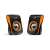 Genius SP-Q180 2.0 Channel Multimedia Speakers, Black and Orange