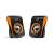 Genius SP-Q180 2.0 Channel Multimedia Speakers, Black and Orange