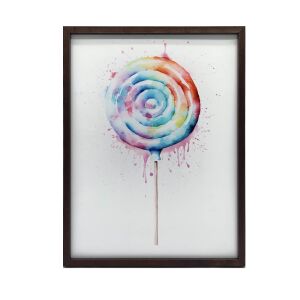 KERET FALI PLAKÁT SZIVÁRVÁNY LOLLY A NAPPALIBA 30x40 CM 127688684 - Lakberendezés
