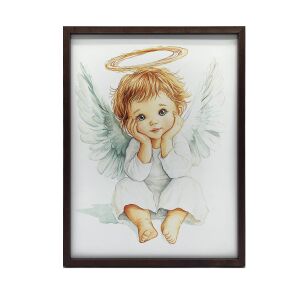 VÁSZONFESTMÉNY ANGYALÁPOLÁS FALRA KERETTEL 50x70 CM 135869162 - Falikép