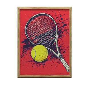 KERET FALI PLAKÁT TENNIS PASSION FEKETE ALUMÍNIUM 30x40 CM 127746789 - Prezentációs eszköz
