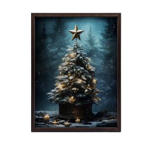 FALI PLAKÁT KARÁCSONYFA AZ ERDŐBEN ALUMÍN KERETBEN 30x40 CM 127749498 - Lakberendezés