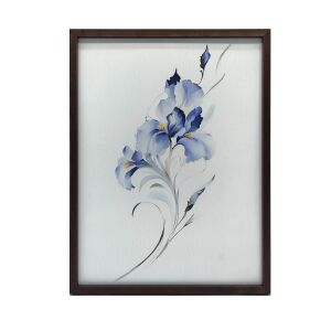 VÁSZON FESTMÉNY FALAKÉK KÉK ÍRIS ARANY KERETRE 40x50 127755230 - Falikép