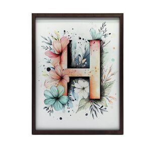 KERET FALI PLAKÁT VIRÁG H BETŰ DEKORATÍV 30x40 CM 127759419 - Lakberendezés