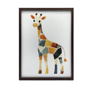 KERET FALI PLAKÁT ZSIRÁF GEOMETRIA FEKETE ALUMÍNIUM 30x40 CM 127762061 - Lakberendezés