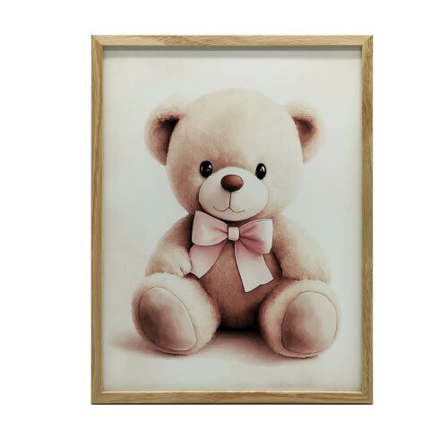 ALUMÍNIUM KERETES FALI PLAKÁT ARUKOS MEDVE, RÓZSASZÍN NYAKKÓ, 30x40 CM 127766162