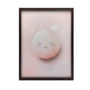 FALI PLAKÁT ALUMÍN KERETBŐL REJTÉKES RÓZSASZÍN HOLD 40x50 CM 127769695 - Falikép