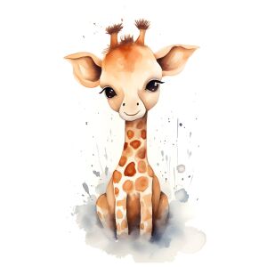 KERET FALI PLAKÁT ÖRÖMES ZSIRÁF A DZSUNGLEBŐL 40x50 CM 127770366 - Falikép