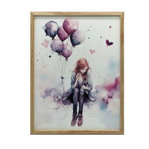 Huśtawka w Krainie Balonów, 40x50 cm, rama aluminiowa czarna, papier matowy 230 gsm 127777841 - Falikép