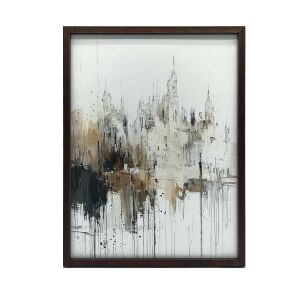 GÓTIKAI TÁJFESTMÉNY VÁSZONRA ARANY ALUMÍNIUM KERETBEN 40x50 CM 127783862 - Falikép