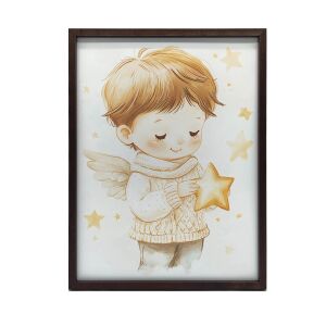 KÉP FALRA KISANGYAL ARANY CSILLAGTAL KERETBEN 30x40 CM 127788267 - Lakberendezés