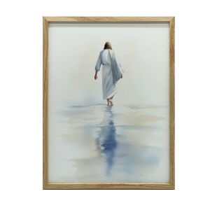 Jezus spacerujący po wodzie, 30x40 cm, rama aluminiowa czarna, papier matowy 230 gsm 127795284 - Lakberendezés