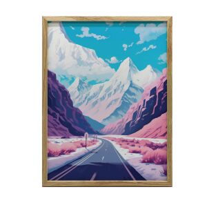 FALI PLAKÁT PASZTELL HEGYI TÁJ ARANY KERETBEN 40x50 CM 127795878 - Falikép