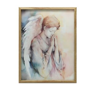 FALI PLAKÁT FEKETE ALUMÍNIUM KERETBEN IMÁDOZÓ ANGYAL 30x40 CM 127796467 - Lakberendezés