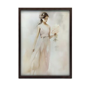 KERET FALI PLAKÁT GYÖNYÖRŰ NŐ VIRÁGAL 30x40 CM 127802408 - Lakberendezés