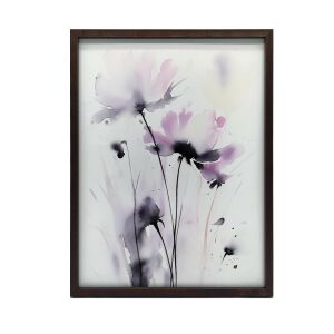 ALUMÍNIUM KERETES FALI PLAKÁT ARANY FINOM VIRÁGOK 40x50 CM 127805492 - Falikép