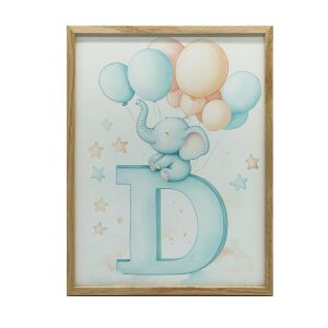 KERET FALI PLAKÁT BABY ELEPHANT D BETŰN 30x40 CM 127808385 - Babaszoba dekoráció