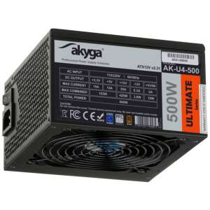 Akyga AK-U4-500 Napájací zdroj 500 W 20+4 pin ATX ATX Black