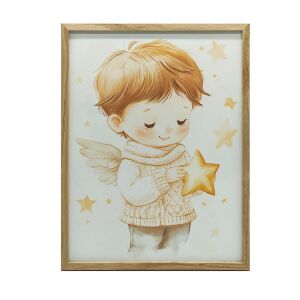 ALUMÍNIUM KERETES FALI PLAKÁT KIS ANGYAL CSILLAGVAL 50x70 CM 127831585 - Falikép