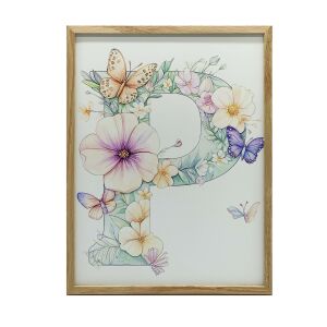 FALI PLAKÁT ALUMÍN KERETBŐL VIRÁGZÓ P BETŰ 50x70 CM 127845054 - Falikép