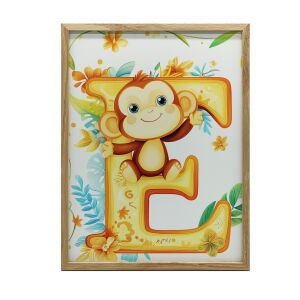 GYERMEKEK PLAKÁTA E BETŰVEL ÉS ARANY KERETES MAJOKKAL 50x70 CM 127845797 - Falikép