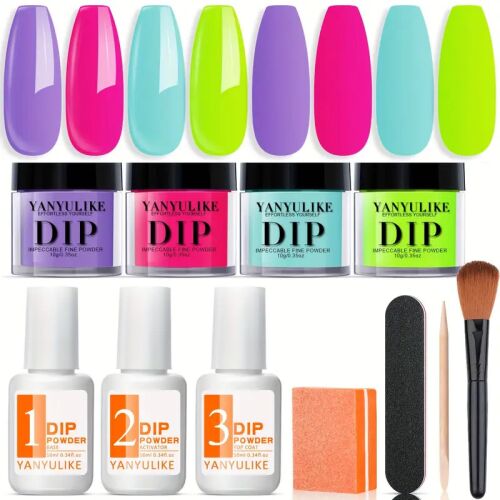 Dip Por Körömkészlet – 4 Tavaszi Szín, Teljes Kezdőcsomag 11 db-os készlet 127848496