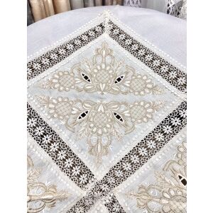 Royal Krém - Arany Kerek Asztalterítő - 180 cm