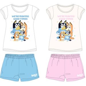 Set pijama scurtă de vară Nickelodeon Bluey, 2 piese, mărimi 3-4 ani, cu imprimeu cu familia Bluey - Nickelodeon Pijamale pentru copii, cămăși de noapte