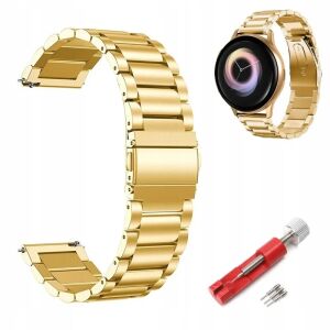 Arany rozsdamentes acél óraszíj Huawei, Samsung, Amazfit 20mm okosórákhoz, beállító eszközzel - Okosóra szíj