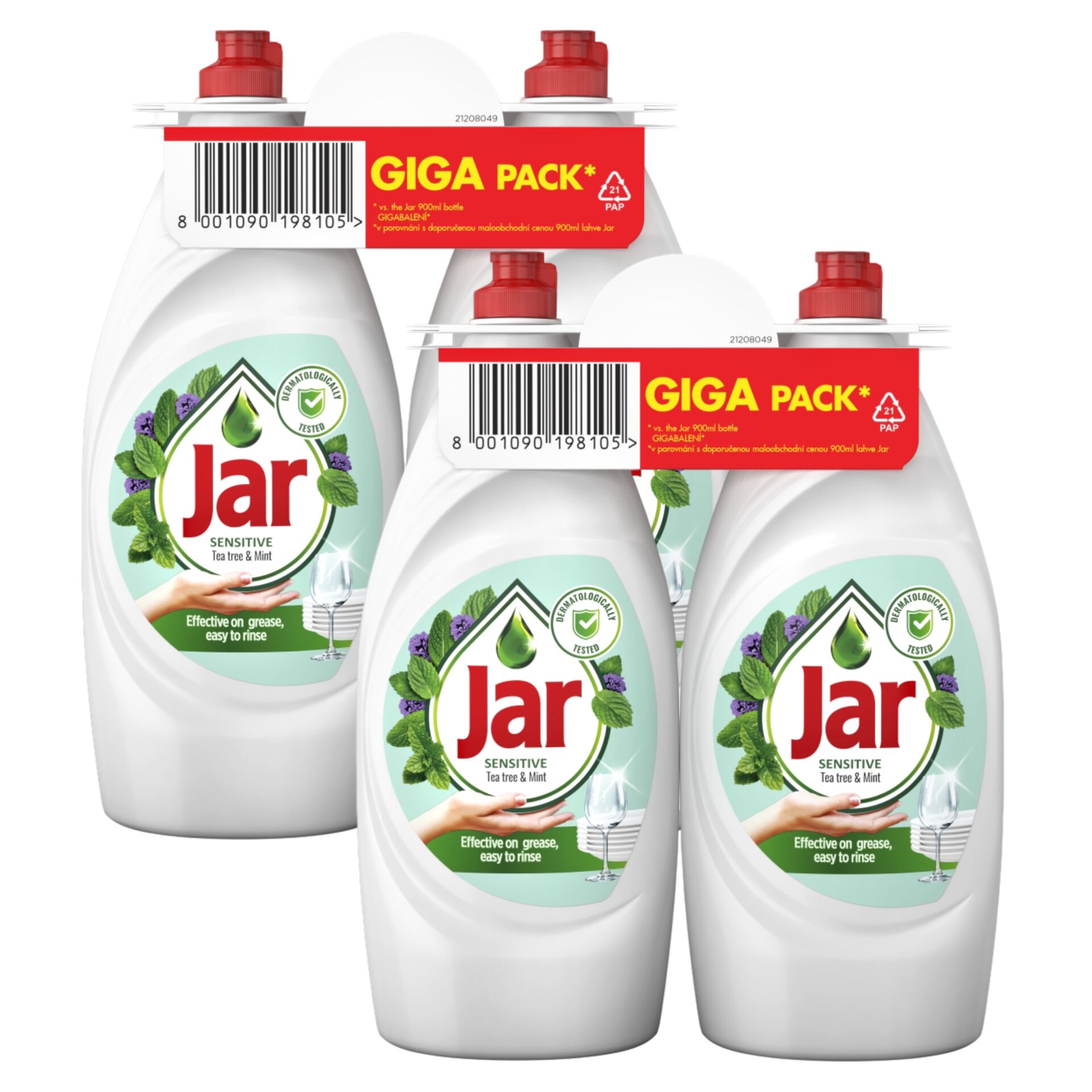 E-shop Jar na umývanie riadu Sensitive Tea Tree &amp;amp; Mint 4x900ml