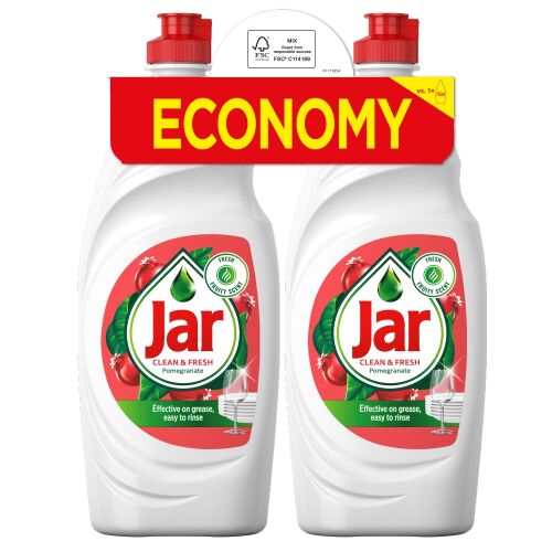 Jar Čistý a svieži prostriedok na umývanie riadu Granátové jablko a zimolez 2x900ml 127941528