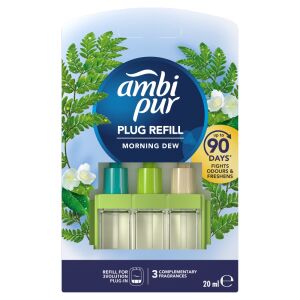 Ambi Pur 3Volution Morning Dew Plug Refill, electric air freshener refill, fights odours and freshens - Cleaning