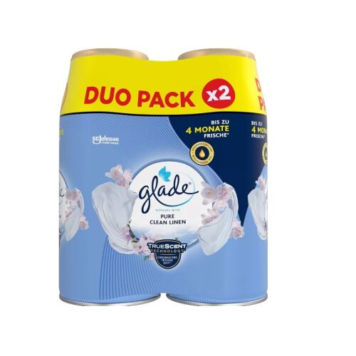 Glade Auto Spray Nachfüller, 2er-Pack, Duftrichtung Saubere Wäsche
