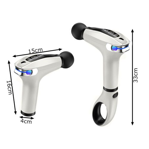 Akkumulátoros masszázspisztoly 4 fejjel - fehér 127959632