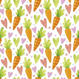 Húsvéti Sweet Carrots szalvéta, dekoratív papírszalvéta répa és szív mintával - Szalvéta