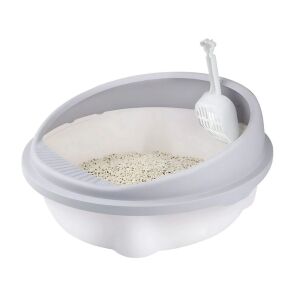 Macskaalomtálca lapáttal és alommal, megemelt peremmel - Macska alomtálca