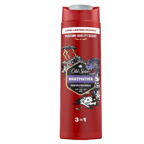 Old Spice Night Panther Sprchový gél a šampón 3 v 1, 400 ml