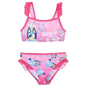 Bluey флорален розов бански костюм с къдри за момичета, изглед отпред - Бебе & Малко дете