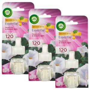 Air Wick Bársonyos Szatén és Éji Liliom illóolaj utántöltő, 3 darabos - Légfrissítő