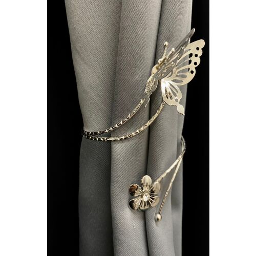 Ezüst 3D Pillangós Függönydísz - párban 128026860