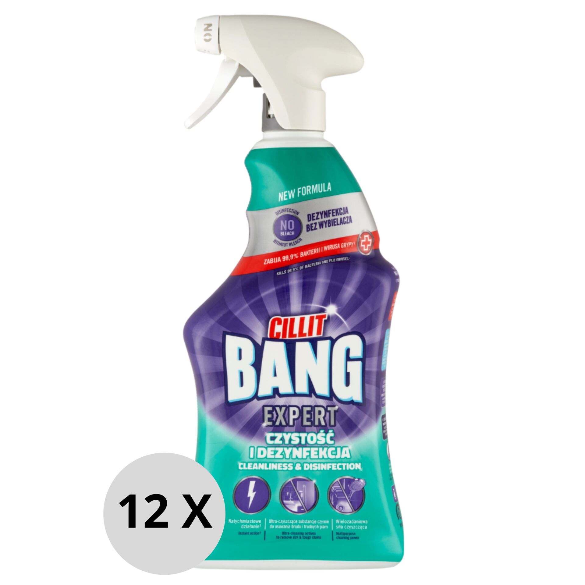 E-shop Cillit Bang Expert Bezchlórový dezinfekčný sprej 12x750ml