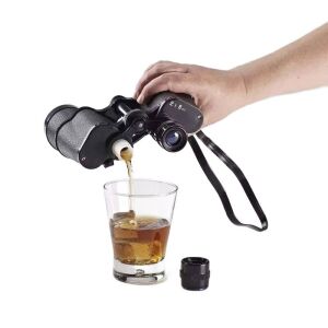 Vicces binokulár alakú csészealj, italtartály két rekesszel, kiegészítő pártokhoz, fesztiválokhoz és kirándulásokhoz