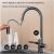 Baterie de bucatarie cu dus extractibil, 2 functii de curgere, display digital, culoare gri luxury 128037635