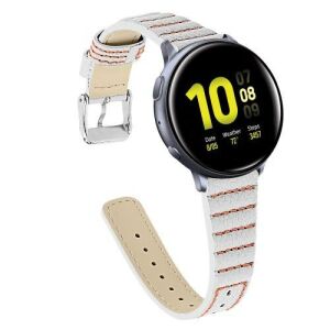 Samsung Galaxy Watch 46mm - Valódi Bőr Szíj - Fehér - 22mm 128074749 - Okosóra szíj