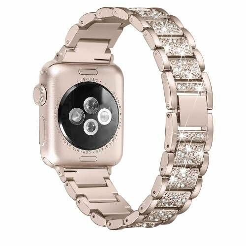 Strasszos Acél Apple Watch Pánt - Arany - 42/44/45/49mm 128074904