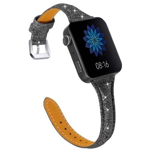 Glitter Valódi Bőr Okosóra Szíj - Xiaomi, Fossil, Huawei - 18mm