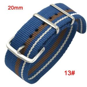 Szövet Okosóra Szíj - 20mm - Kék/Barna/Fehér 128075119 - Okosóra szíj