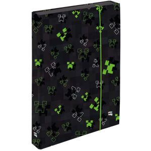 Minecraft mintás füzetbox A/4, jumbo, OXY NEXT Green Cube, fekete-zöld 128082579 - Füzetbox
