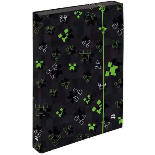 Minecraft mintás füzetbox A/4, jumbo, OXY NEXT Green Cube, fekete-zöld 128082579