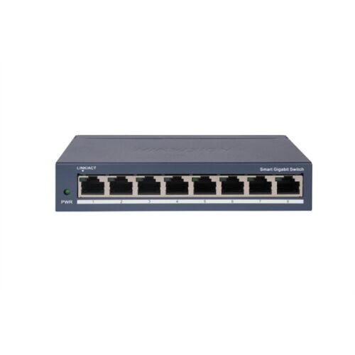 Hikvision DS-3E1508-EIV2 Switch Ethernet Gigabit cu 8 porturi Vedere frontală